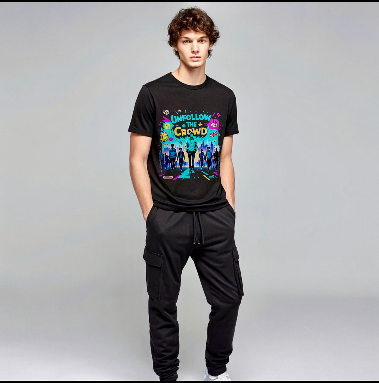 Vestu Crew T-shirt with Sumipa Cotton in Oynx Black for Men