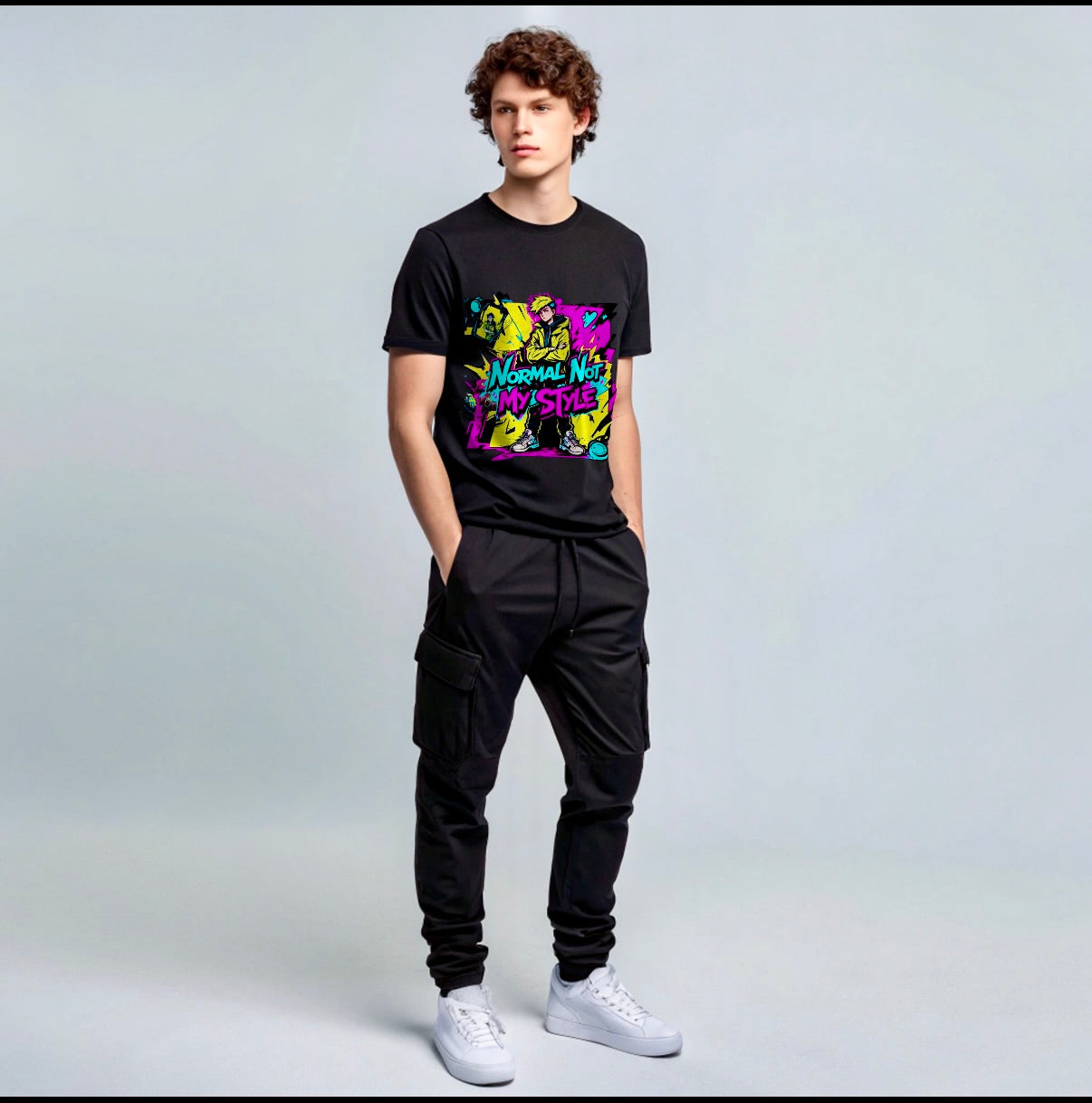 Vestu Crew T-shirt with Upland Cotton in Obsidian Black for Men