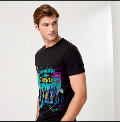 Vestu Crew T-shirt with Sumipa Cotton in Oynx Black for Men