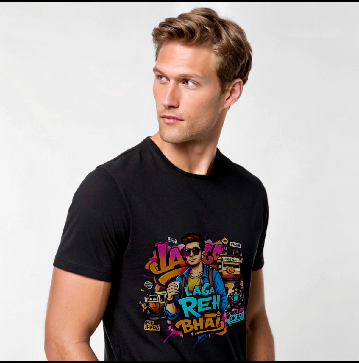 Vestu Crew T-shirt with Sumipa Cotton in Midnight Black for Men