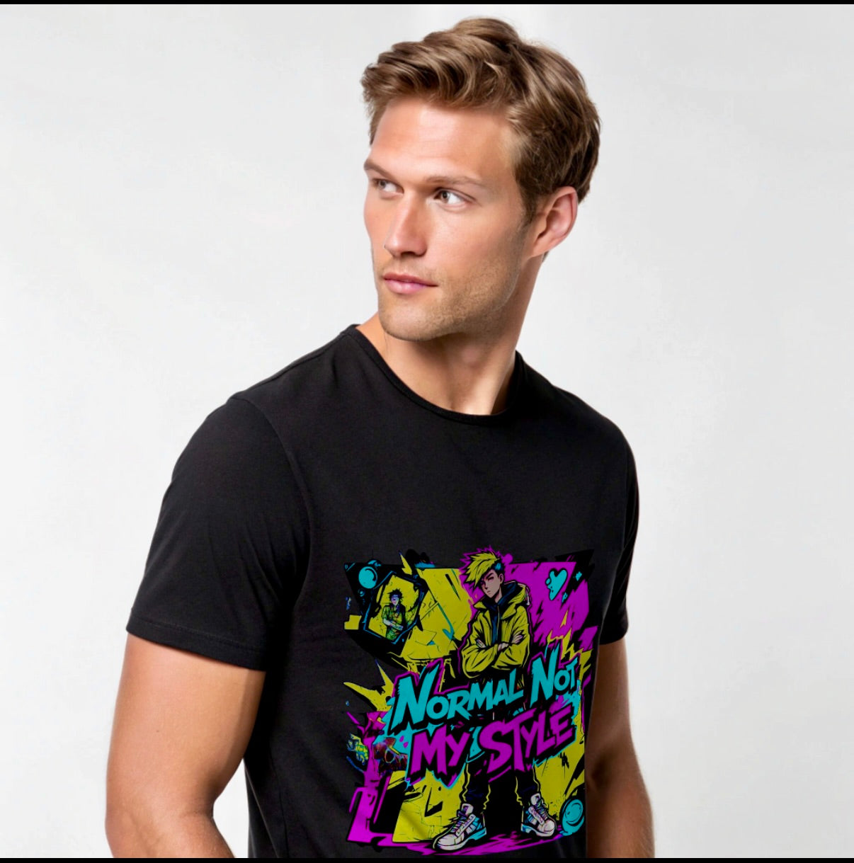 Vestu Crew T-shirt with Upland Cotton in Obsidian Black for Men