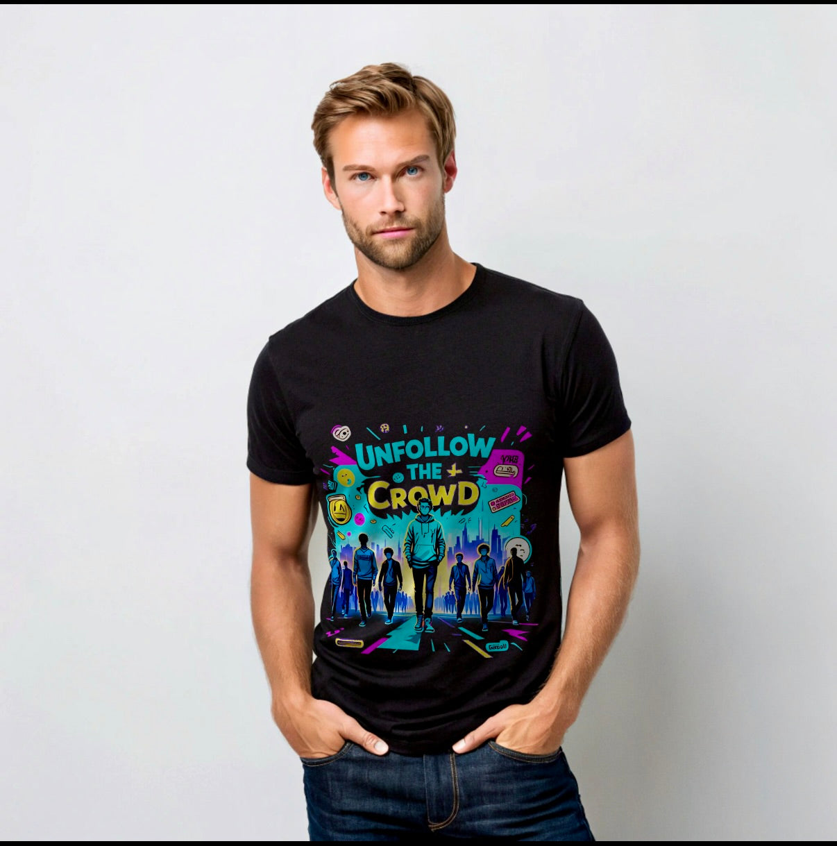 Vestu Crew T-shirt with Sumipa Cotton in Oynx Black for Men