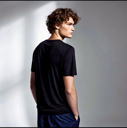 Vestu Crew T-shirt with Sumipa Cotton in Midnight Black for Men