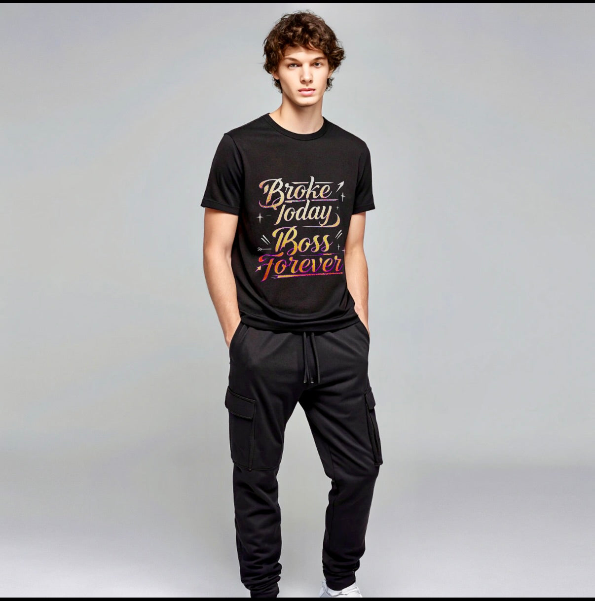 Vestu Crew T-shirt with Sumipa Cotton in Obsidian Black for Men