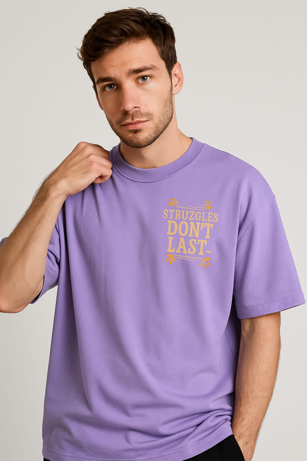 Vestu Oversized T-Shirt with Supima Cotton in Amethyst Purple for Men